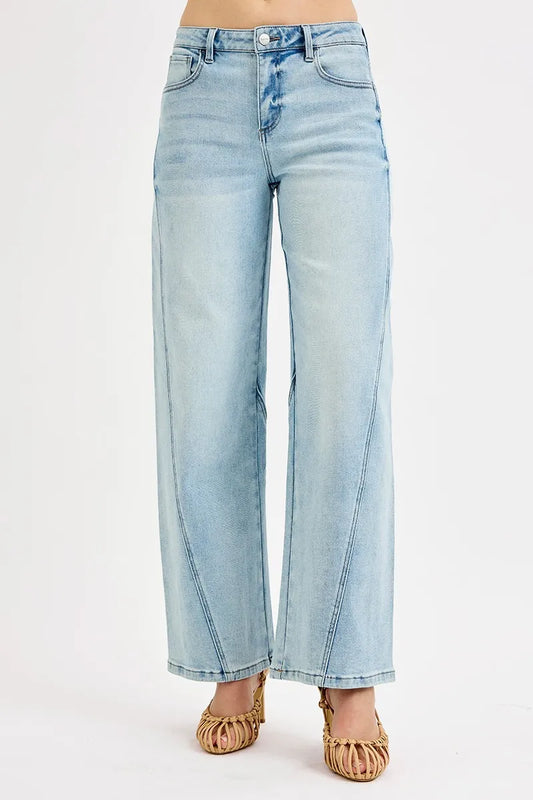 Classic Fit Mid-Rise Barrel Jeans