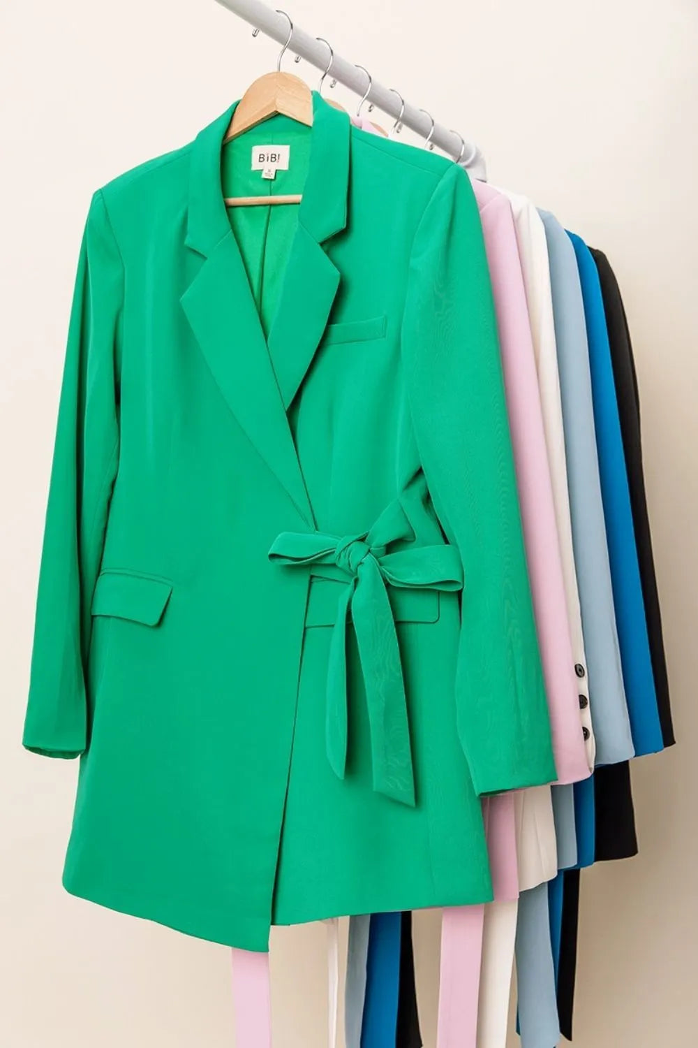 Wrap Tie Detailed Long Blazer