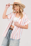lti Stripe Button Down Short Sleeve Shirt