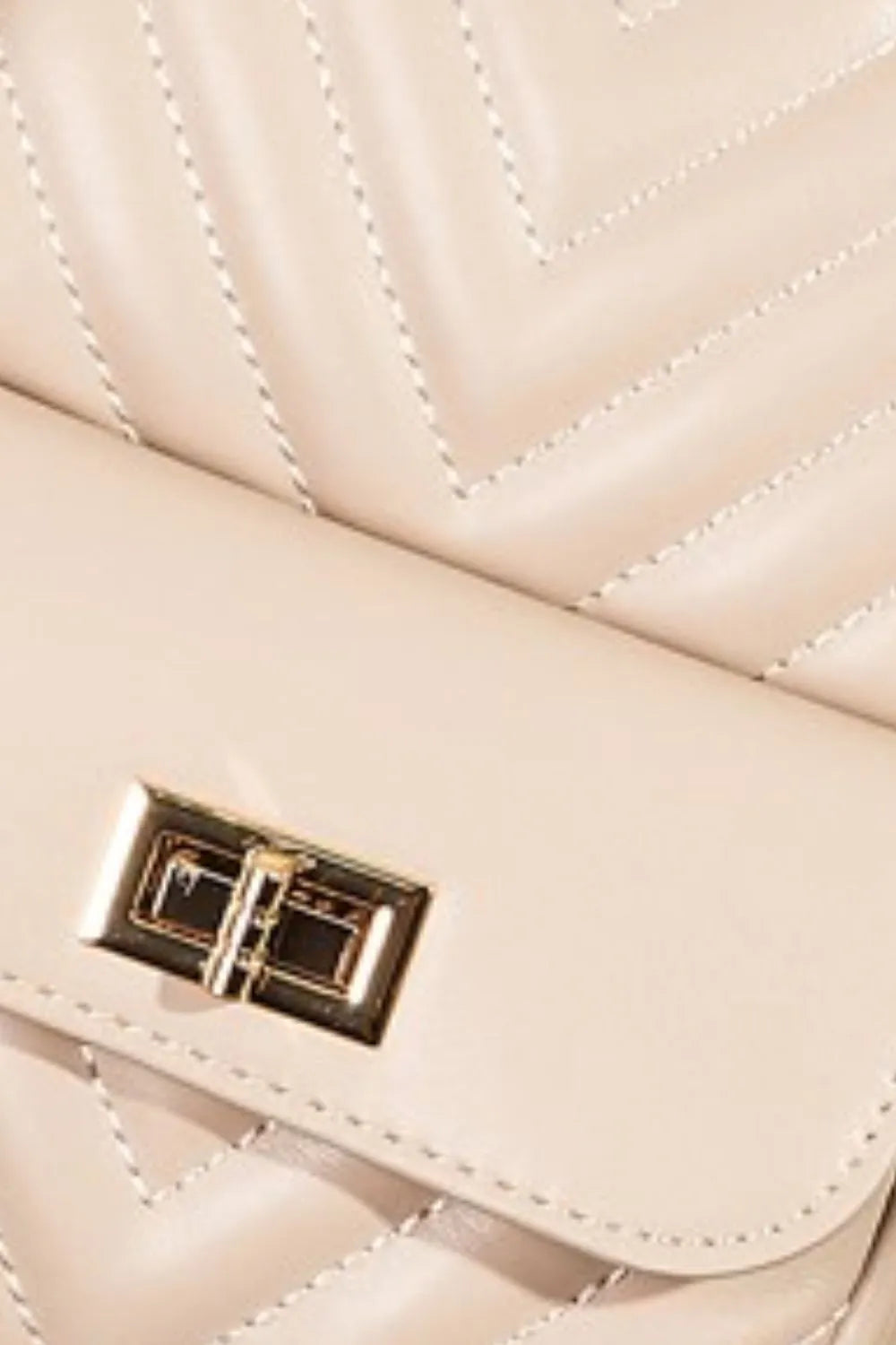 Quilted Synthetic Leather Crossbody Bag
