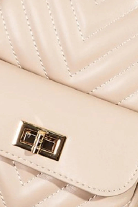 Quilted Synthetic Leather Crossbody Bag