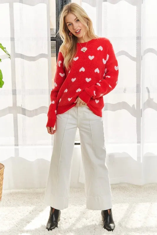 Heart Cutesy Sweater Top