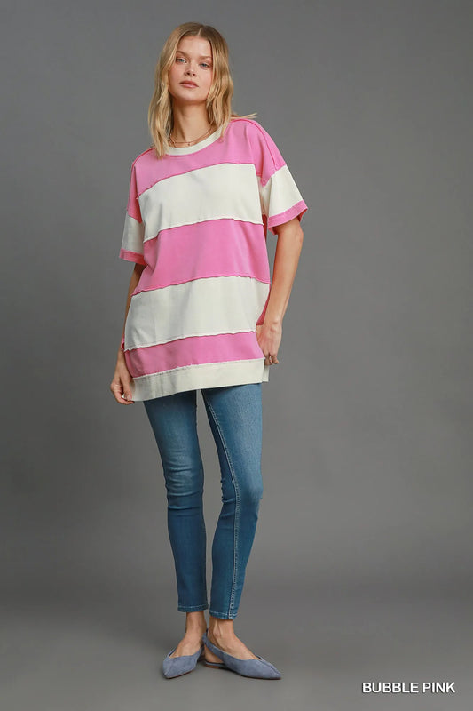 Oversized Stripe Block Tunic Dress