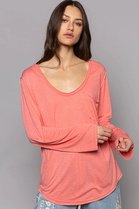 Chest Pocket Long Sleeve Tee