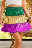 Metallic Fringe Hem Festival Mini Skirt