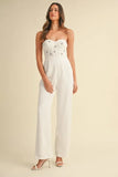 Rhinestone Applique Bustier Jumpsuit