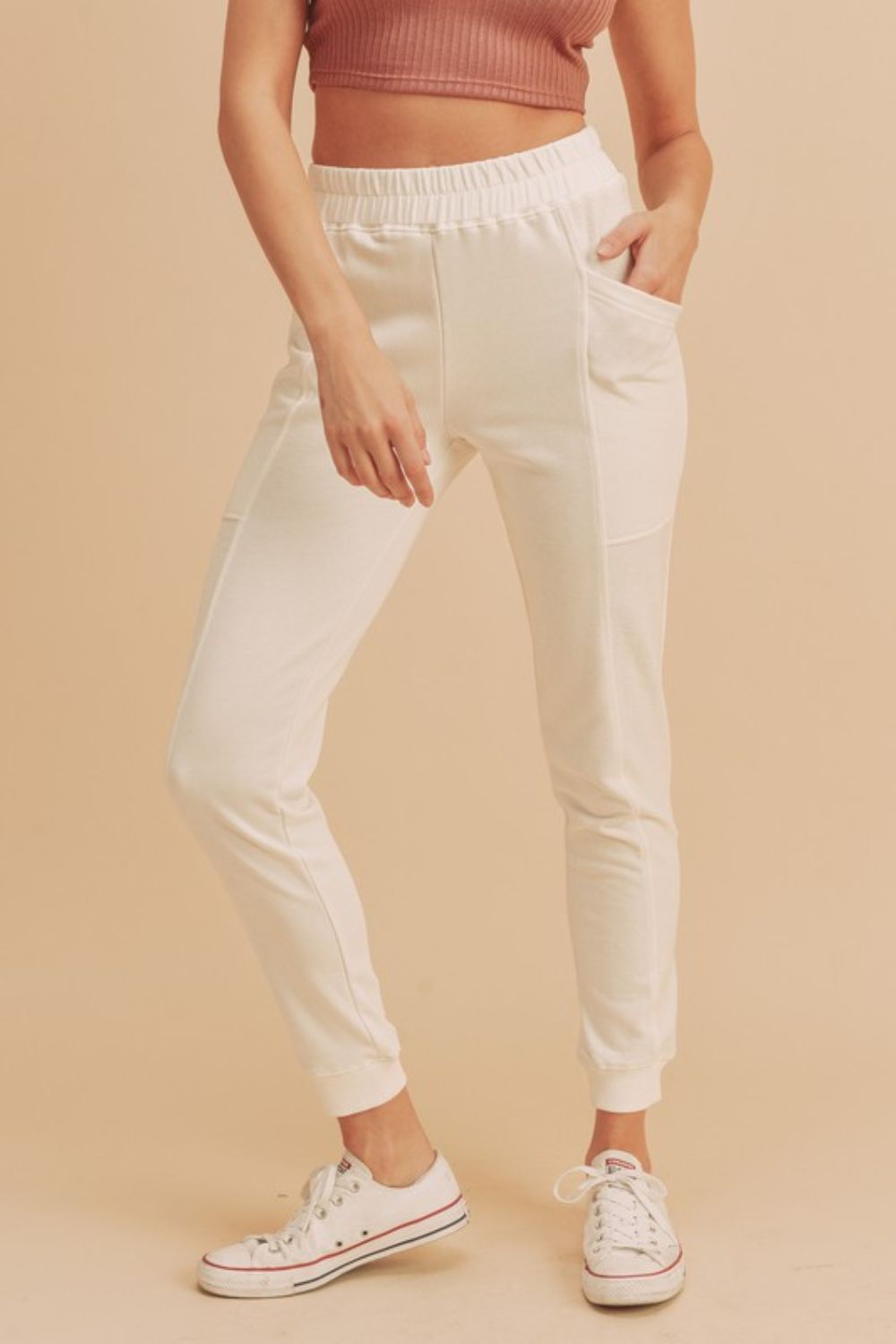 Elastic Waist Joggers with Pockets