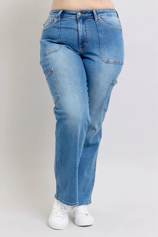 Full Size High Waist 90's Straight Jeans Plus Size