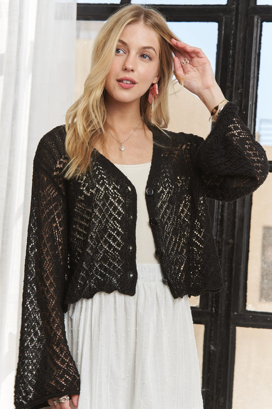 Long Sleeves Crochet Sweater Top