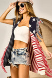 American Flag Fringe Edged Sweater Vest