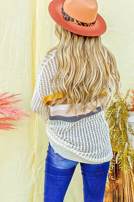 Color Stripe Summer Sweater Top
