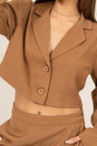 Cropped Button-Down Blazer
