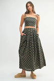 Floral Crop Top and Skirt Set