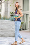 Stripe Summer Sweater Sleeveless Top