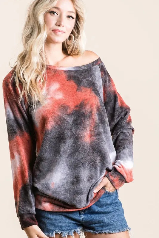 Tie Dye Sweater Knit Top