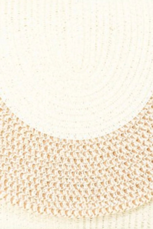 Nora Two Tone Straw Clutch