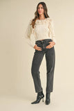 Ruffled Lace Crochet Sweater