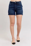 High Waist Back Flap Pocket Denim Shorts