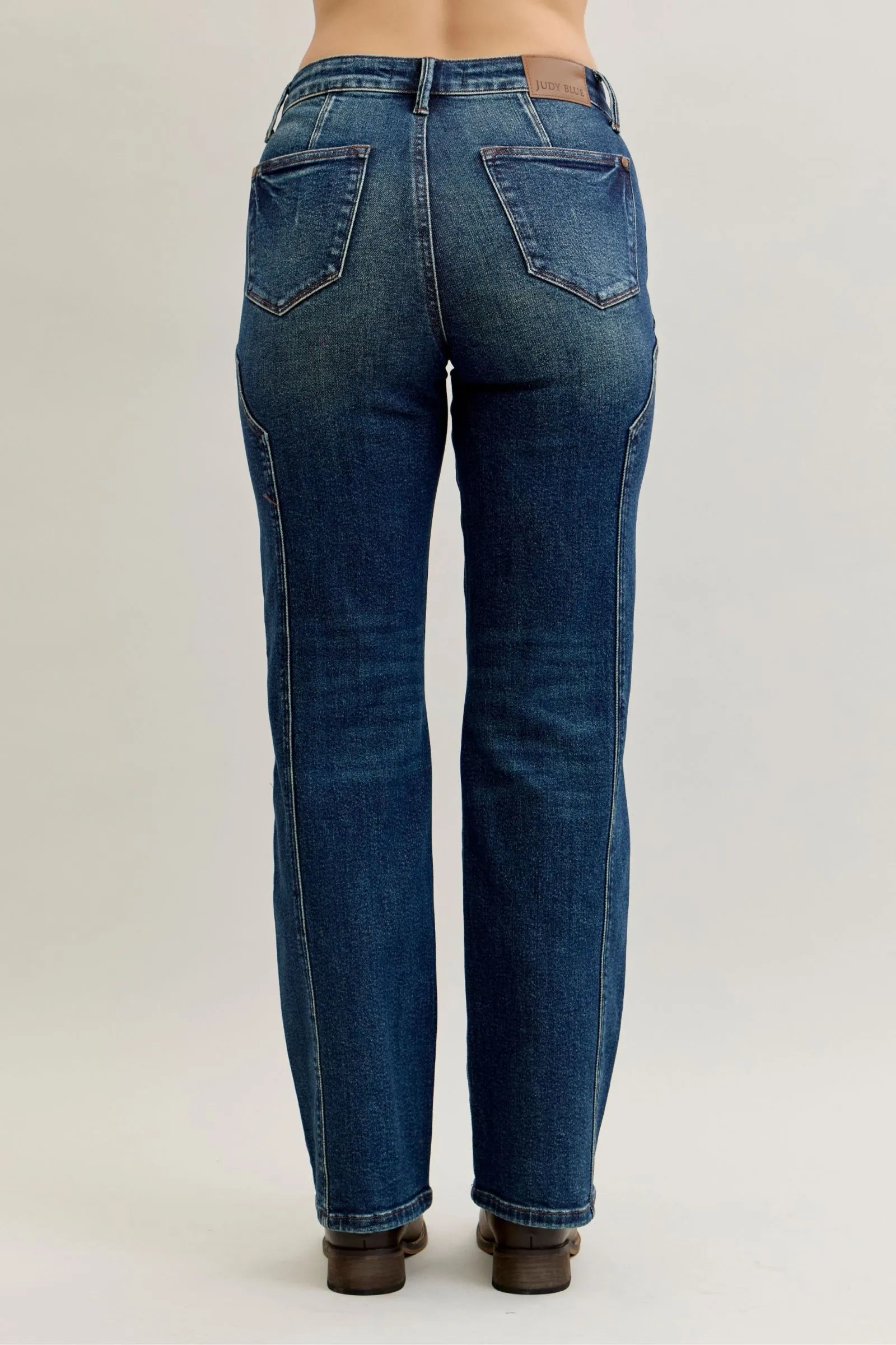 Full Size Seam Detail High-Waisted Straight Jeans