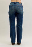 Full Size Seam Detail High-Waisted Straight Jeans