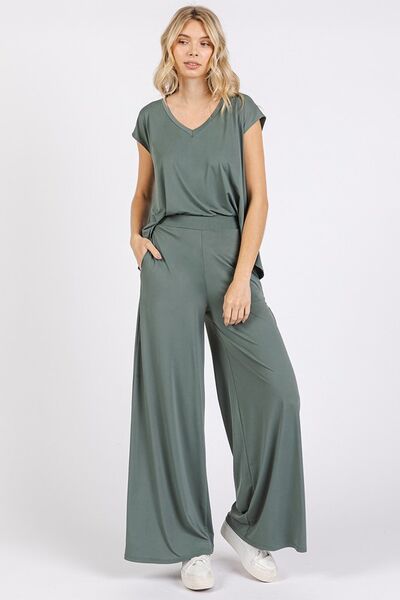 Mittoshop Yoga Air Stretch Elastic Waist Wide Leg Pants