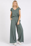 Mittoshop Yoga Air Stretch Elastic Waist Wide Leg Pants