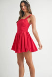 Poplin Square Neckline Bubble Mini Dress