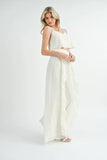 Crop Cami and Ruffled Wide Leg Pants Set