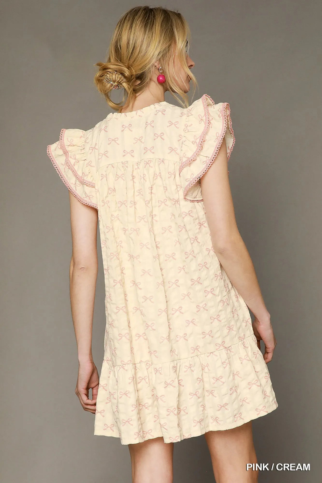 Floral Ruffle Sleeve Button-Up Mini Dress