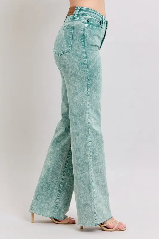 Full Size High Waist Garment Dyed Raw Hem Dad Jean Plus Size