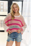 Lightweight Fabric Mix Sweater Top