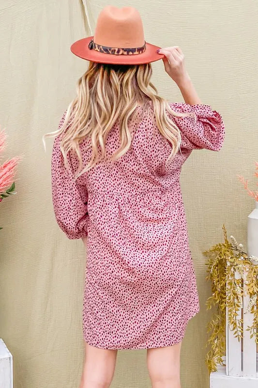 Leopard Print Baby Doll Mini Dress