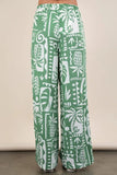 Printed Casual Wide Leg Resort Pants