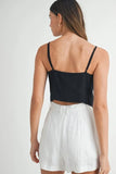 Linen Mix Button Down Tank Top
