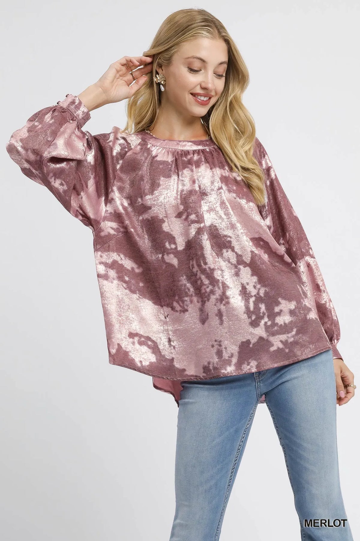 Chic Blouse with Balloon Sleeves