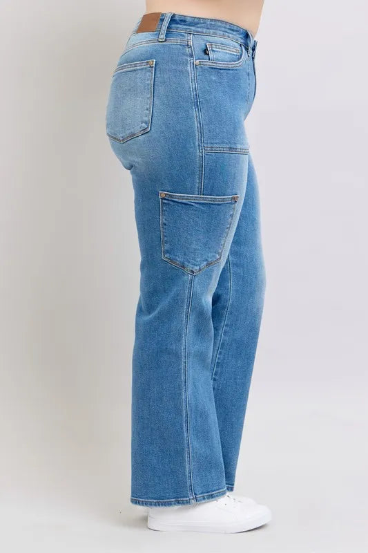 Full Size High Waist 90's Straight Jeans Plus Size
