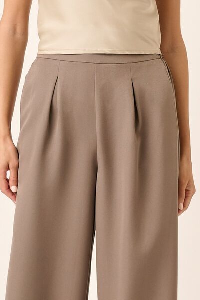Inverted Pleat Detail Wide Leg Pants