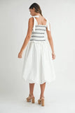 Smocked Bodice Bubble Midi Dress