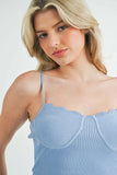 Scalloped Edge Ribbed Knit Cami