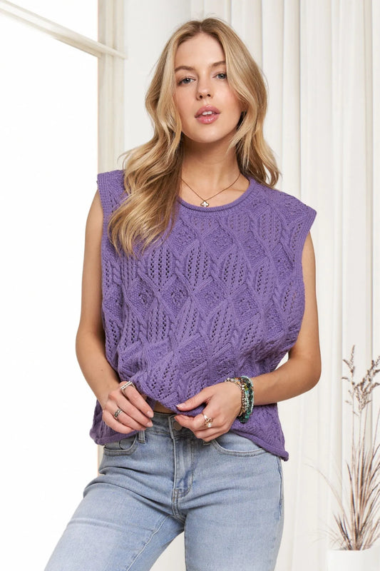 Lightweight Sweater Boxy Vest Top