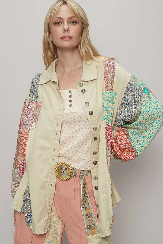 Bohemian Patchwork Oversized Blouse