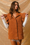 Diamond Quilted Ruffle Sleeve Vest
