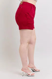 Plus Size High Waist Tummy Control Garment Dyed Heart Shaped Denim Shorts