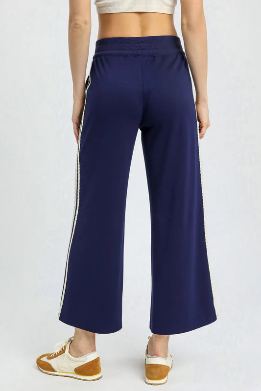 Relaxed Fit Pants with Lace Detail