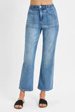 Premium High-Waist Wide-Leg Ankle Jeans