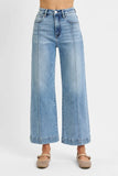 Full Size High-Waisted Cropped Wide Leg Denim