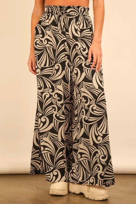 Printed Wide Leg Pants