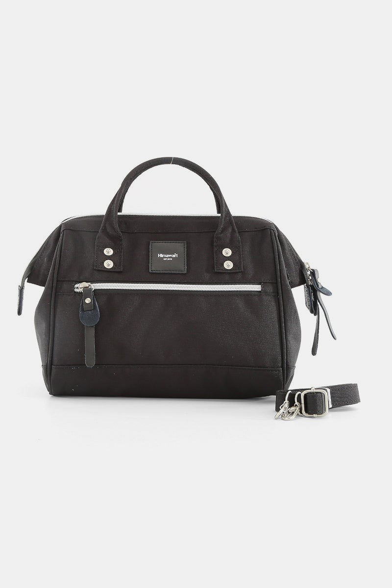Waterproof Canvas Removable Strap Handbag - Black