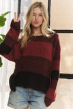 Long Sleeve Color Block Sweater