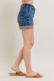 Full Size High Rise Cuff Denim Shorts Plus Size